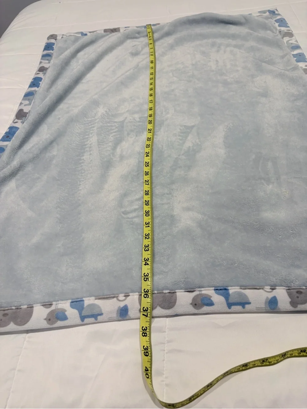 Soft Baby Animal Print Receiving Blanket - Blue & Gray